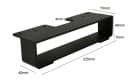 Prima-Online Möbelfuß Rechteckig 22,5 x 5,4 cm Stahl Schwarz Matt 4mm Bild 1