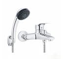 Faizee Möbel Badarmatur VESTO Silber Einhand-Badewannenarmatur mit Handbrause Bild 2