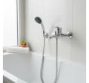Faizee Möbel Badarmatur VESTO Silber Einhand-Badewannenarmatur mit Handbrause Bild 3