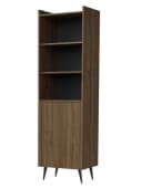 Compleo Bücherregal Standregal Modern Braun Schwarz Push-to-Open Bild 2