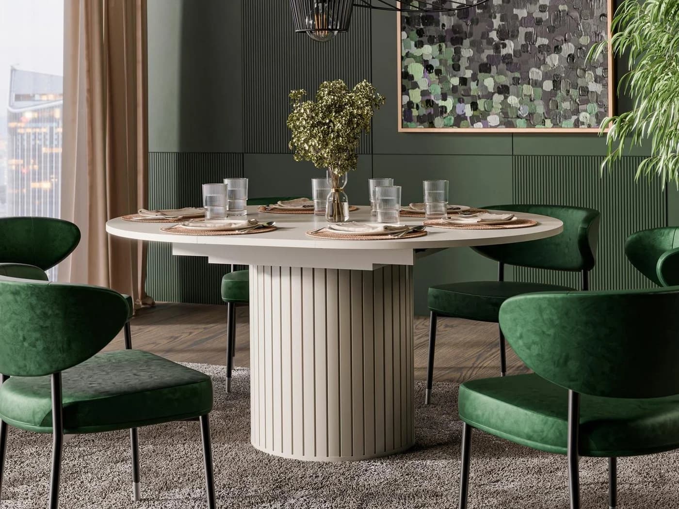 Compleo Esstisch MODERNO Ausziehbar Beige Laminat