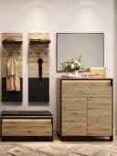 Compleo Kommode LIMA 2 Schubladen Push-to-Open Modern Loft Eiche Schwarz Bild 3