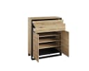 Compleo Kommode LIMA 2 Schubladen Push-to-Open Modern Loft Eiche Schwarz Bild 4