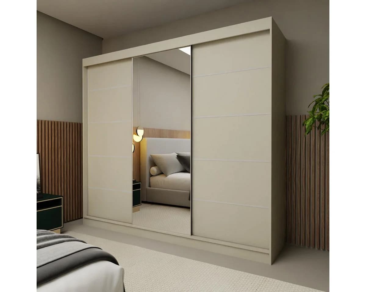 Compleo Schwebetürenschrank mit Spiegel Kaschmir Elegant - Bild 2