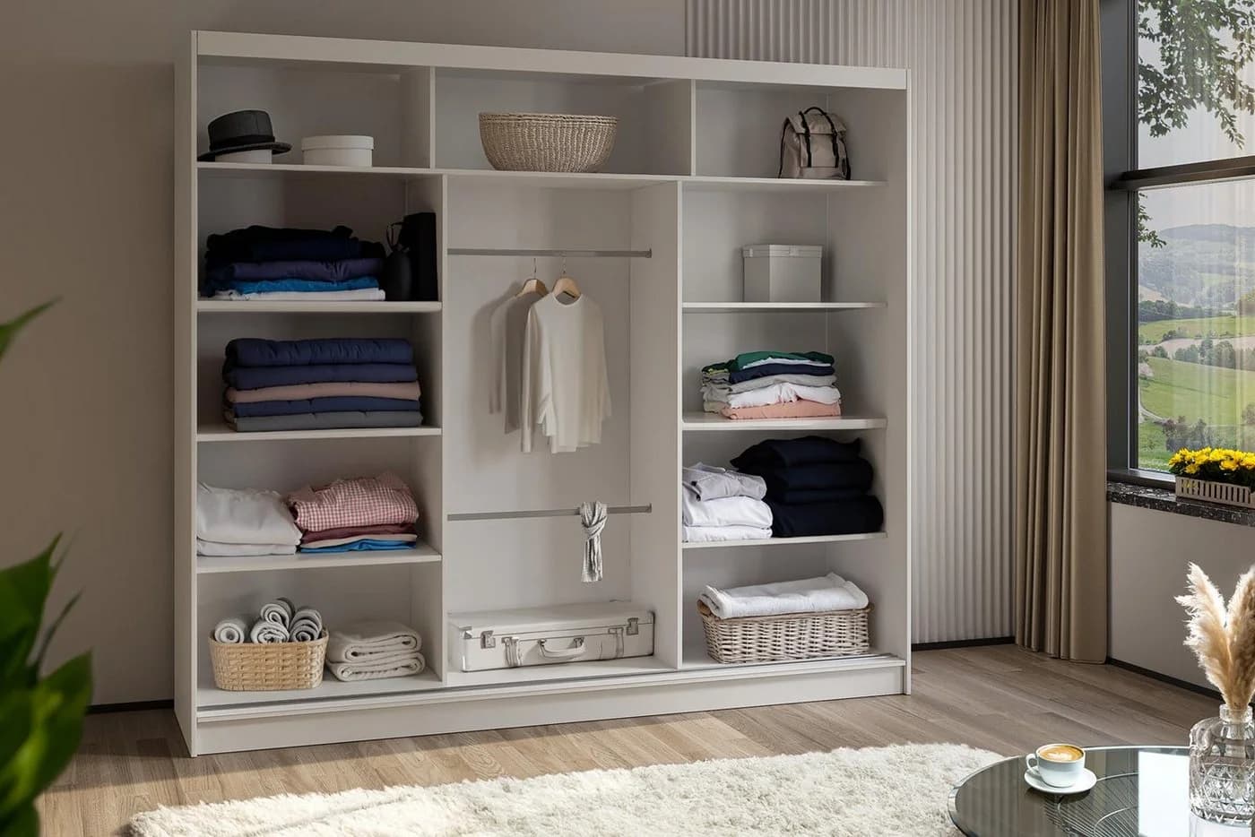 Compleo Schwebetürenschrank mit Spiegel Kaschmir Elegant - Bild 3