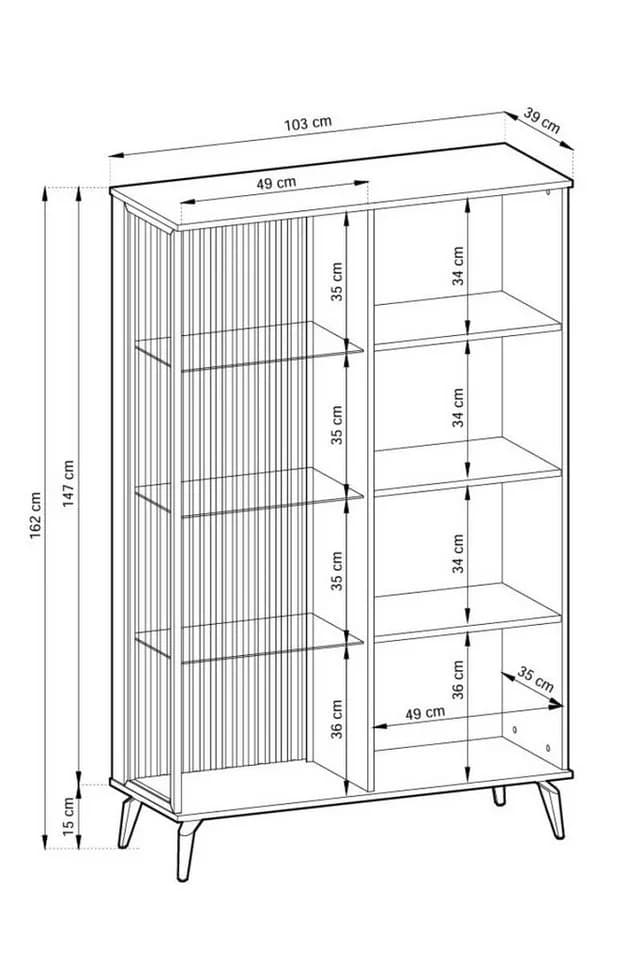 Compleo Standvitrine VIVIN Modern Zweiteilig Push-to-Open - Bild 5
