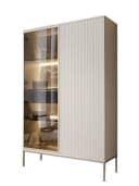 Compleo Vitrine LINO Standvitrine Beige Schwarz Modern Bild 2
