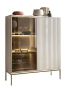 Compleo Vitrine LINO Loft Stil 2 Türen Schwarz Beige Bild 1