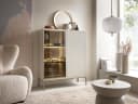 Compleo Vitrine LINO Loft Stil 2 Türen Schwarz Beige Bild 2