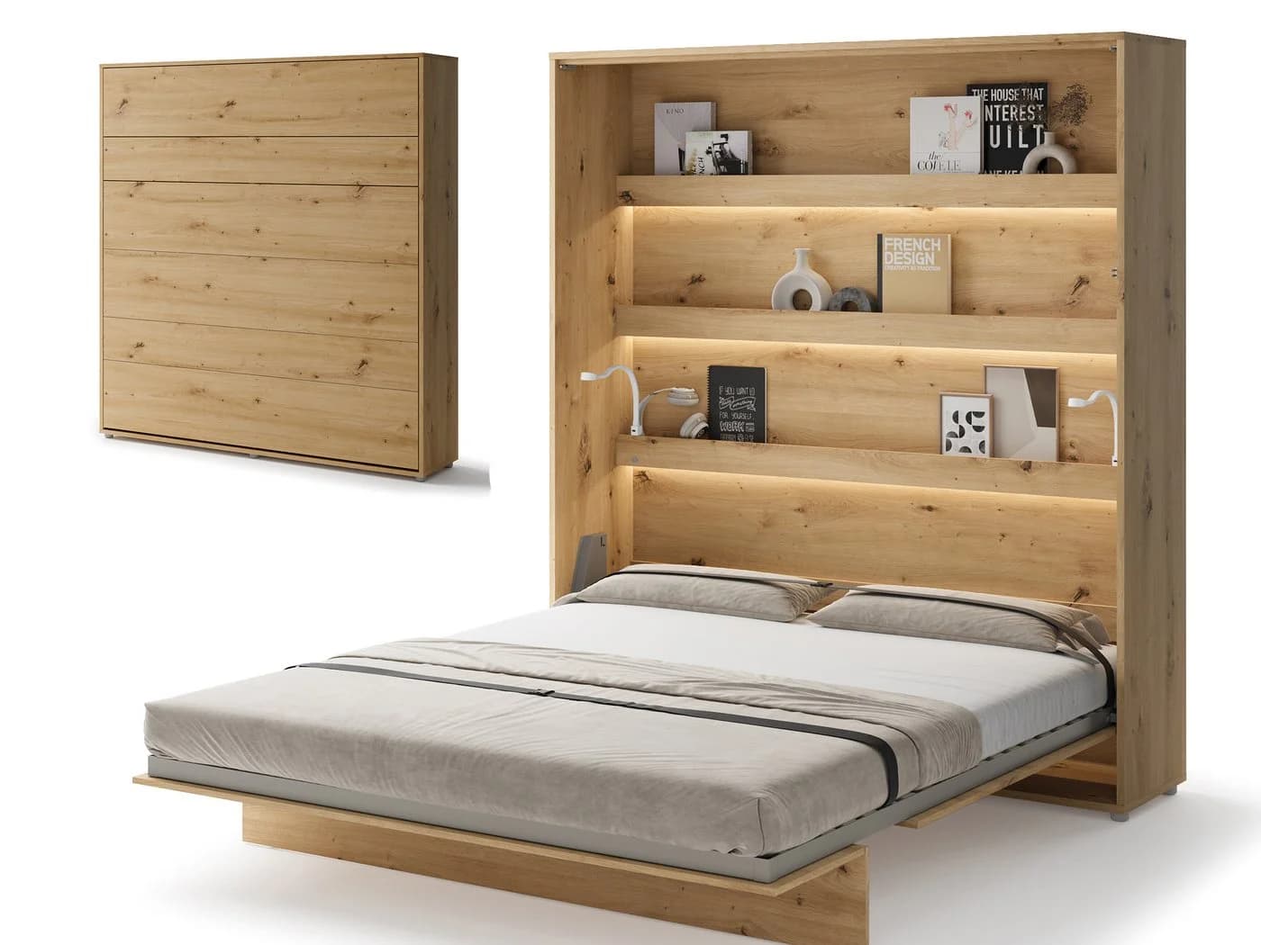 Compleo Schrankbett Vertical Wandklappbett Lenart Bed Concept Braun - Bild 2