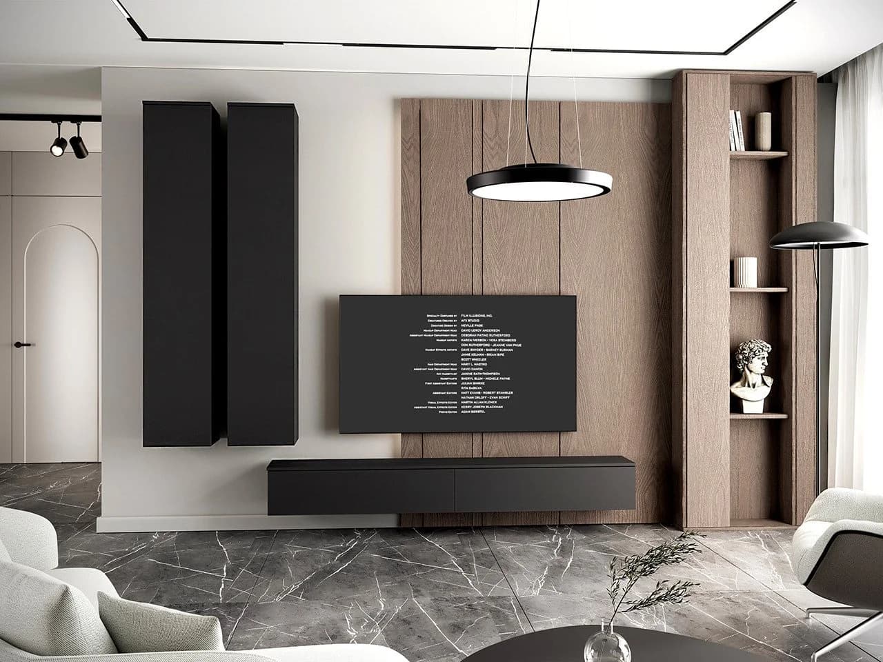 MOEBLINE TV-Lowboard FIVO 01 Schwarz 200 cm - Bild 4