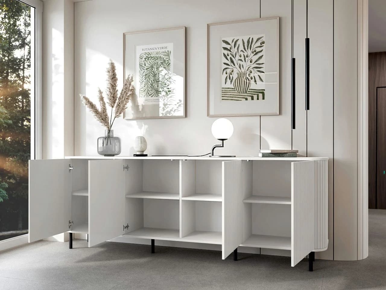 MOEBLINE Kommode Sidebaoard Beistellkommode 4DN ZILLO Weiß - Bild 4