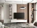 MOEBLINE Wohnwand FIVO 2 Weiß TV-Lowboard Vitrine Bild 2
