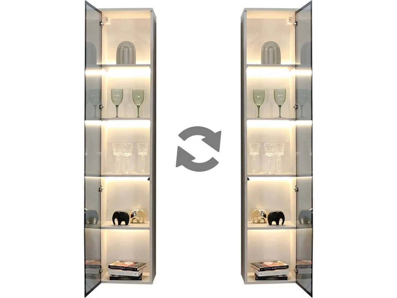 MOEBLINE Hängevitrine FIVO 03 Weiß Glas - Bild 4