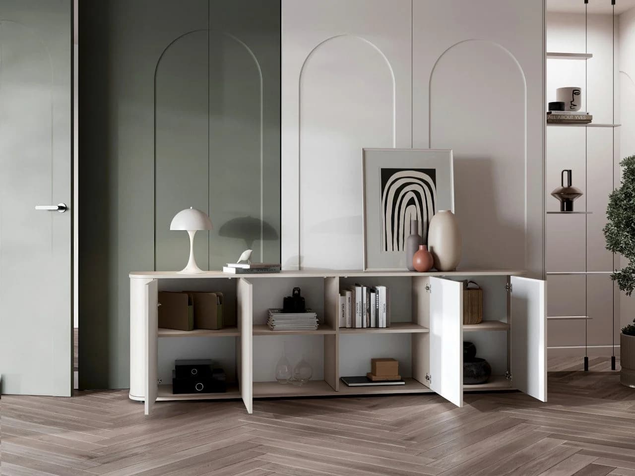 MOEBLINE Sideboard AZILLO Kommode Beige Kaschmir - Bild 4