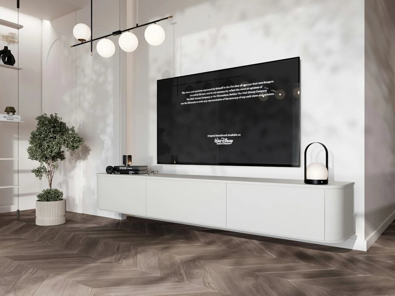 MOEBLINE Hängendes TV Lowboard AZILLO 215 Weiß - Bild 2
