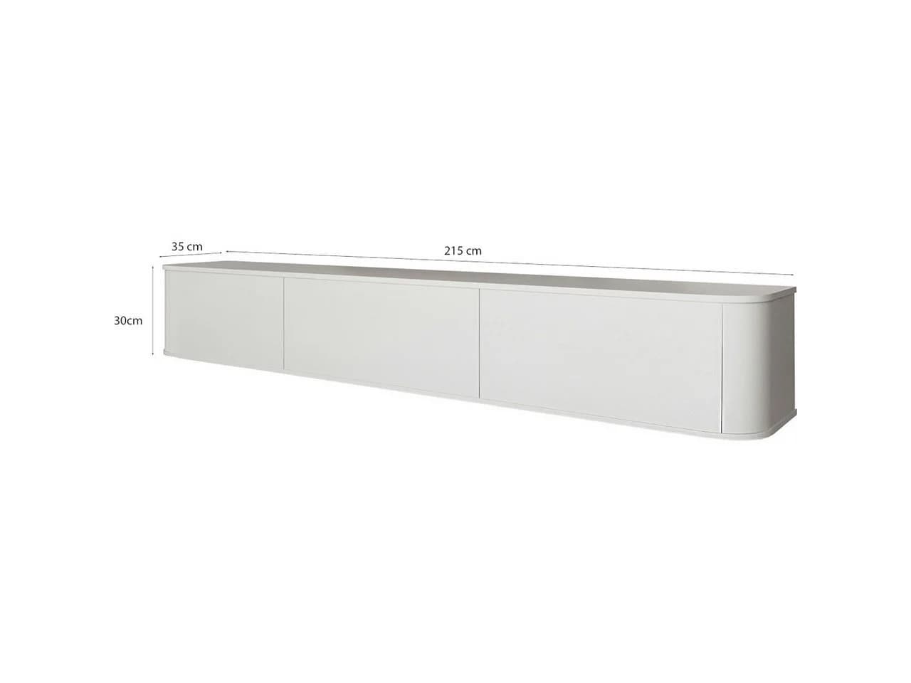 MOEBLINE Hängendes TV Lowboard AZILLO 215 Weiß - Bild 5