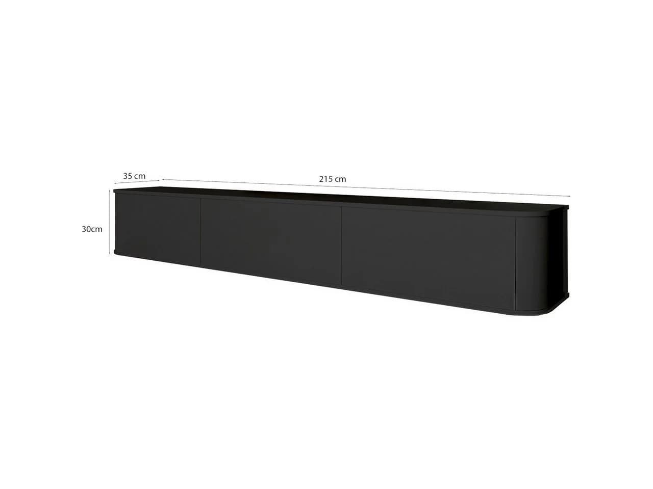 MOEBLINE TV Lowboard AZILLO 215 Hängend Schwarz - Bild 3