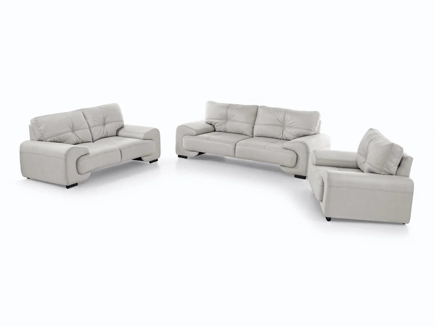 Modernes Sofagarnitur Omega-Set Kunstleder 3+2+1 Sessel Wohnzimmer