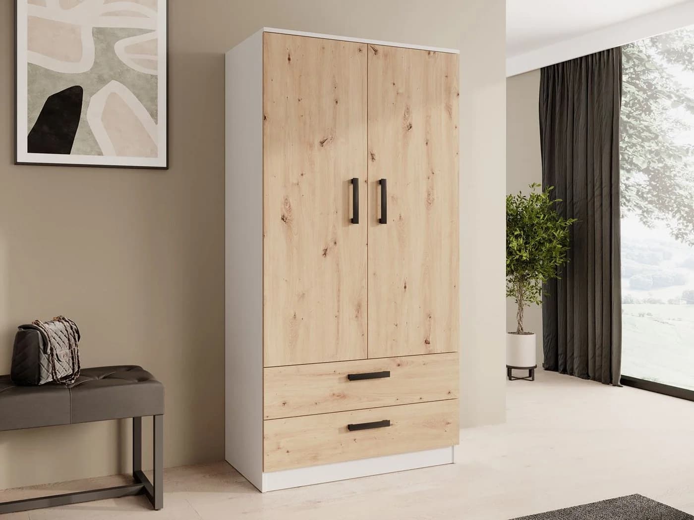 Kleiderschrank TREND 90x180x50 cm Laminat - Bild 2