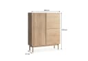 Beautysofa Kommode SAPPORO Japandi-Stil Push-to-Open 3 Türen Lamellenfront Bild 1