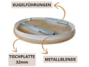 Beautysofa Esstisch Lumi im Loft-Stil, ausziehbar Ø 100–180 cm, Metallbeine Bild 4