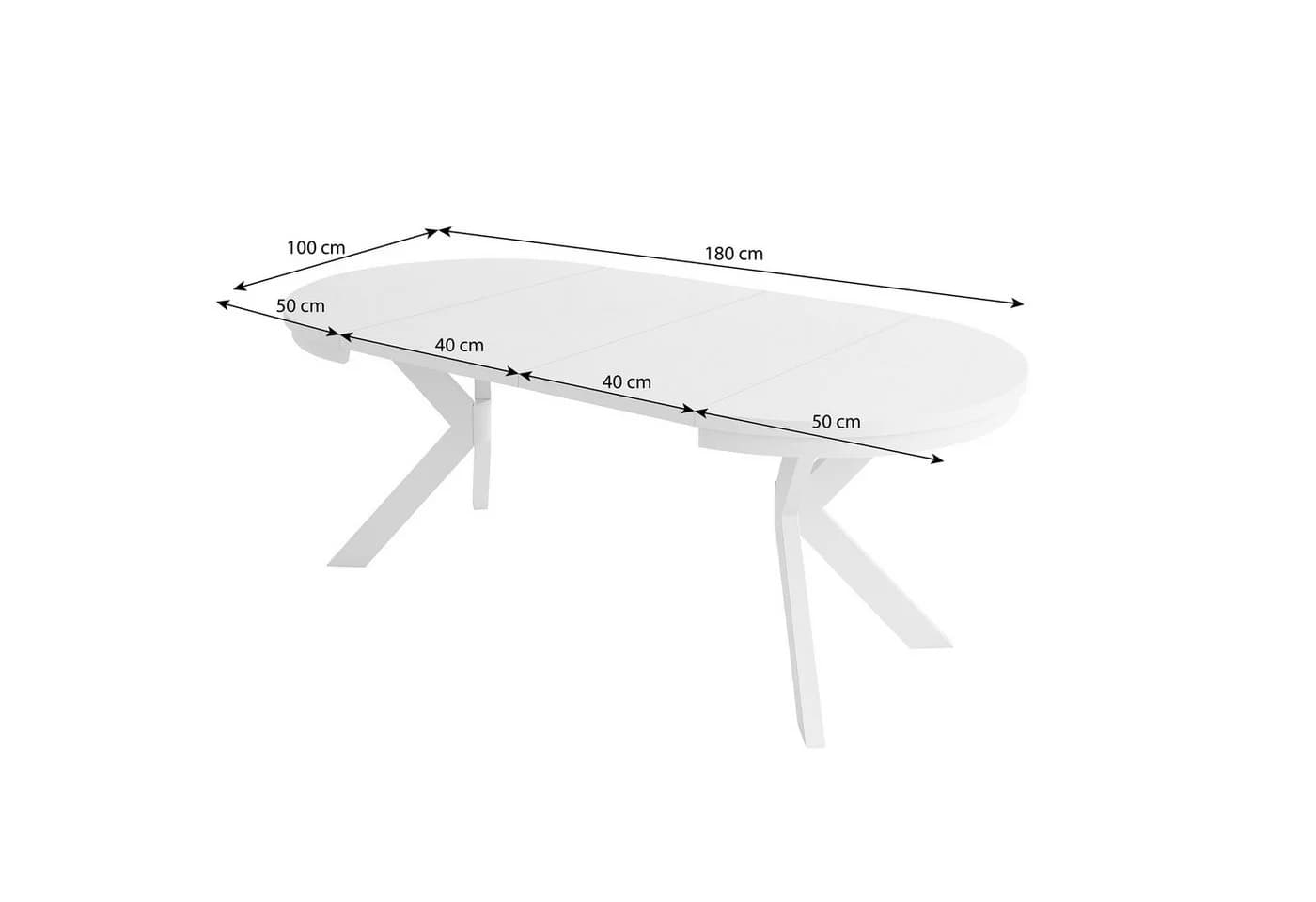 Beautysofa Esstisch Bilbao Loft-Stil ausziehbar Ø 100–180 cm - Bild 5