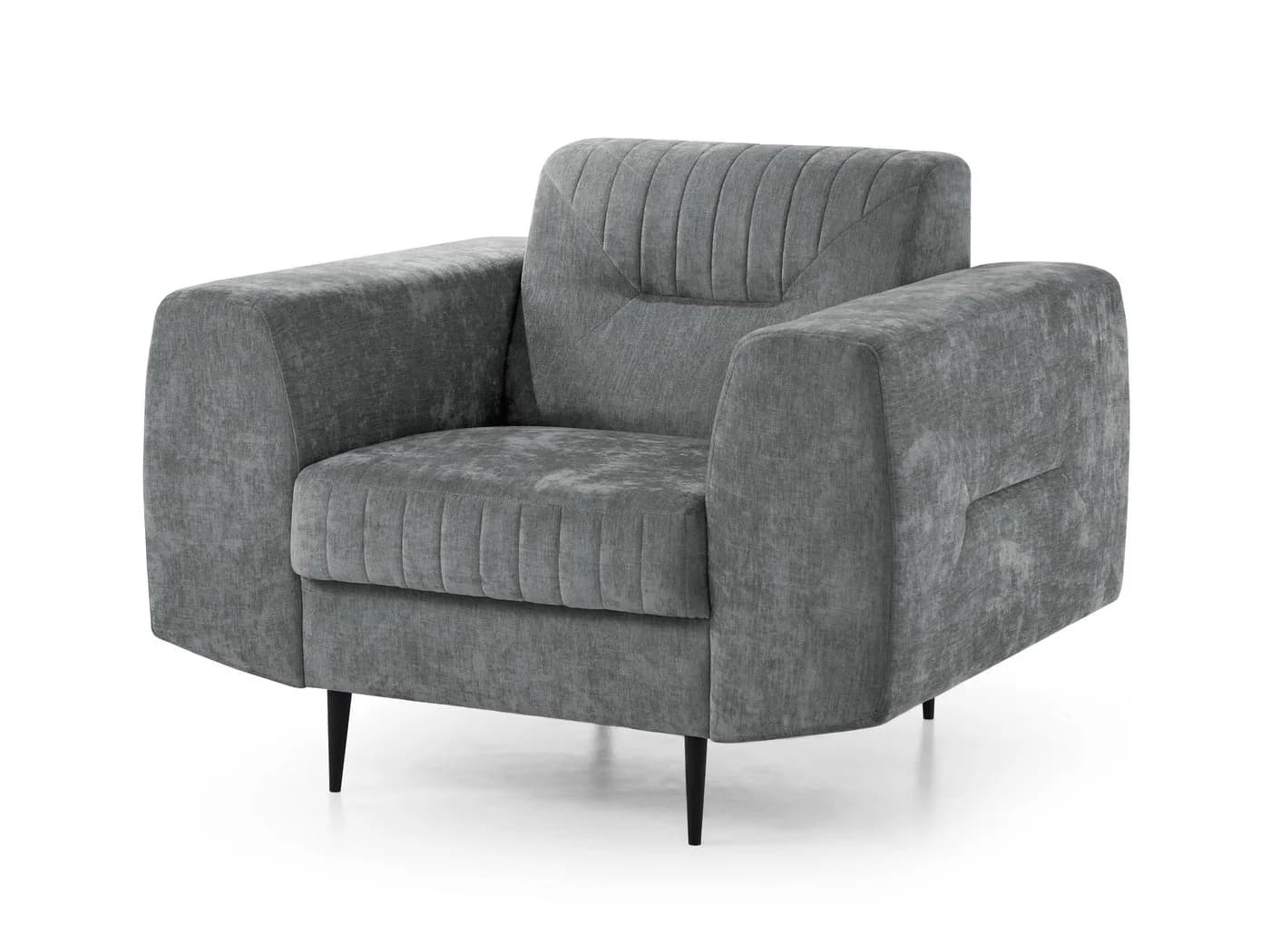Beautysofa Polstergarnitur VENEZIA Modern Grau Velours - Bild 4