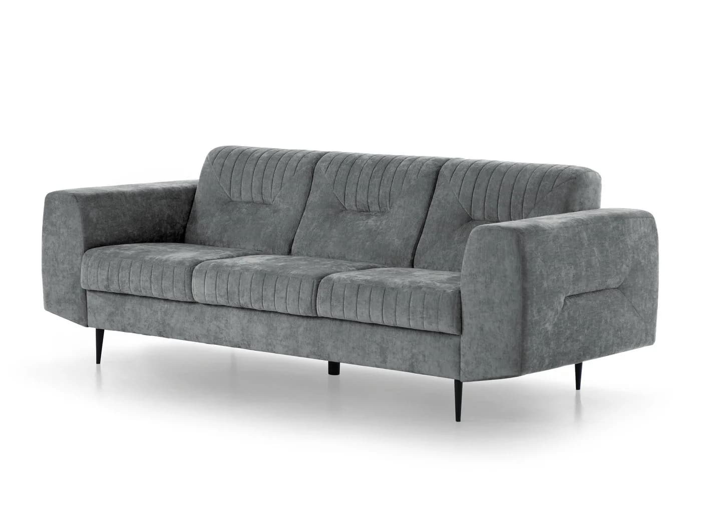 Beautysofa Polstergarnitur VENEZIA Modern Grau Velours - Bild 5