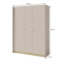 Beautysofa Kleiderschrank ALEX 3-türig Beige Sand Bild 1