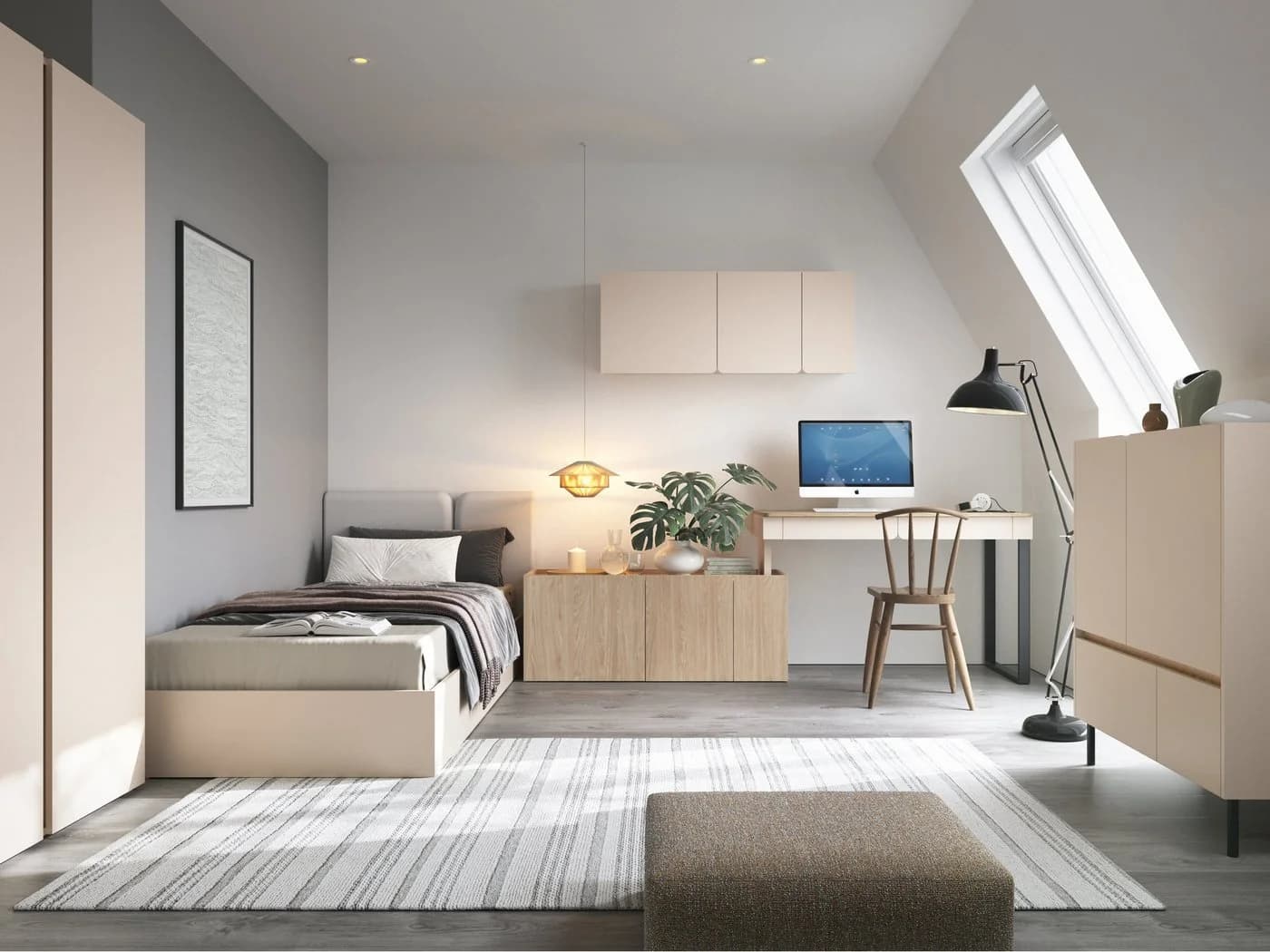 Beautysofa Eckschrank LICO 2-türig Kleiderschrank mit 8 Regalböden und 2 Kleiderstangen - Bild 5