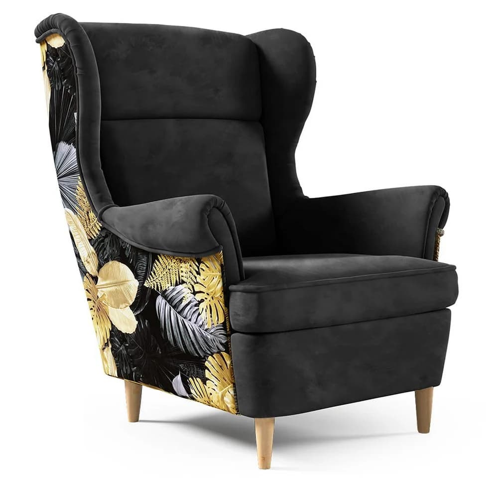 Beautysofa Ohrensessel Havana Skandinavisch Schwarz