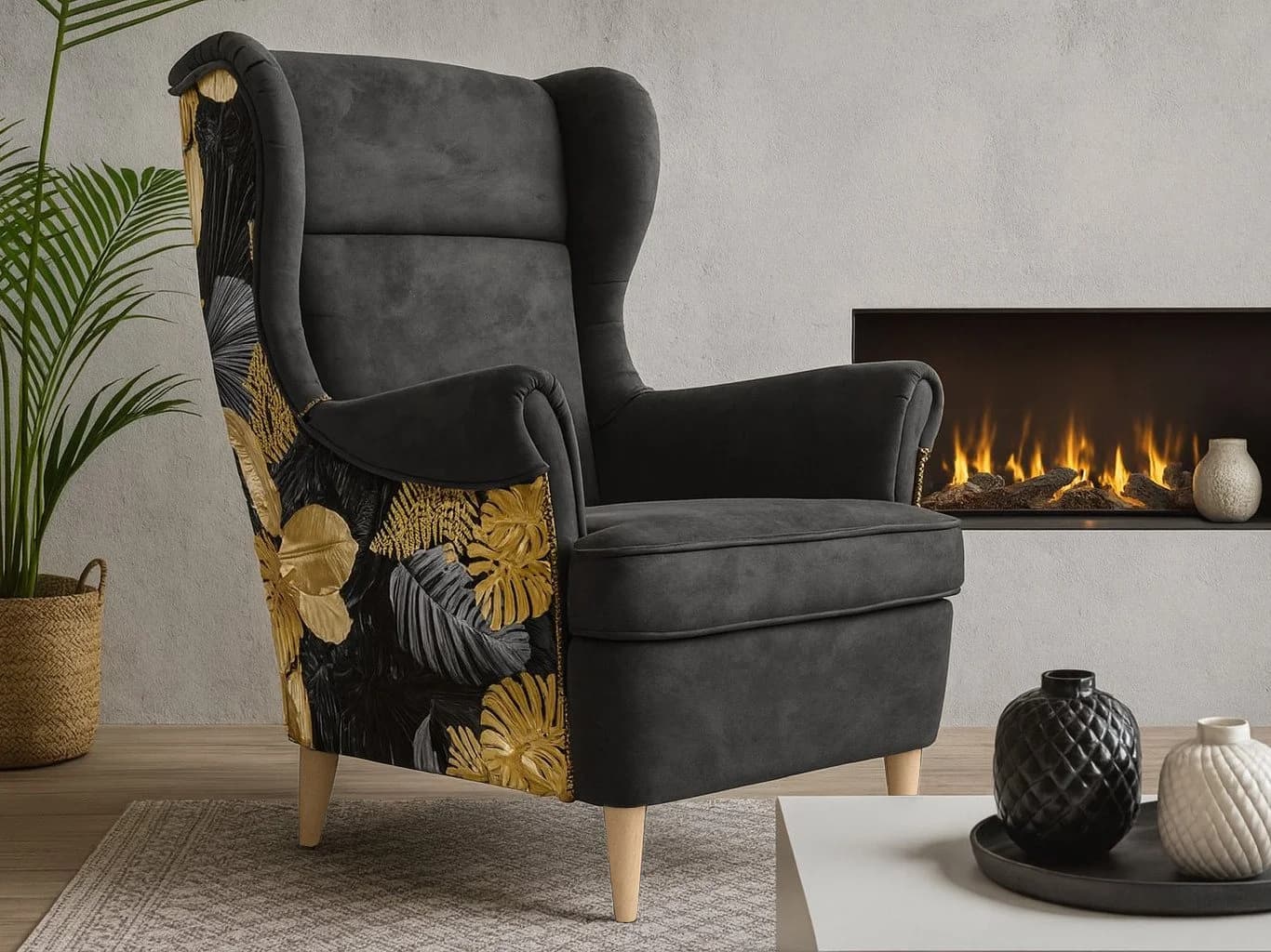 Beautysofa Ohrensessel Havana Skandinavisch Schwarz - Bild 2