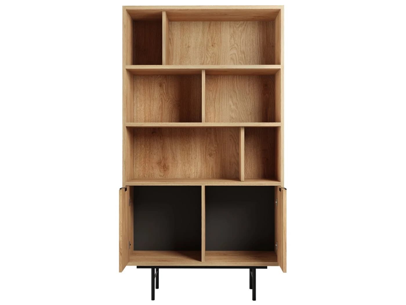 Beautysofa Bücherregal Evron mit 4 offenen Regalböden und 2 Unterschränken, Breite: 90 cm - Bild 3