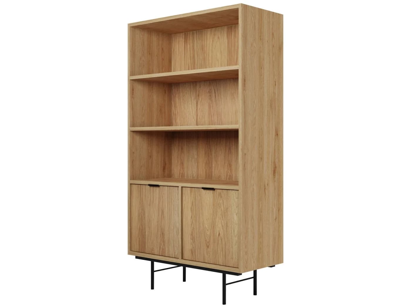 Beautysofa Bücherregal Evron mit 4 offenen Regalböden und 2 Unterschränken, Breite: 90 cm - Bild 4