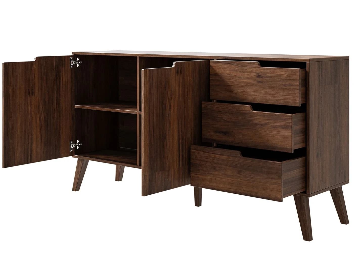 Beautysofa Kommode NOREL modernes Design mit drei Schubladen und zwei Schränken - Bild 3