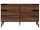 Beautysofa Kommode NOREL Braun Walnuss Sechs Schubladen Bild 1