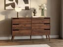 Beautysofa Kommode NOREL Braun Walnuss Sechs Schubladen Bild 2
