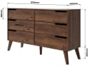 Beautysofa Kommode NOREL Braun Walnuss Sechs Schubladen Bild 4
