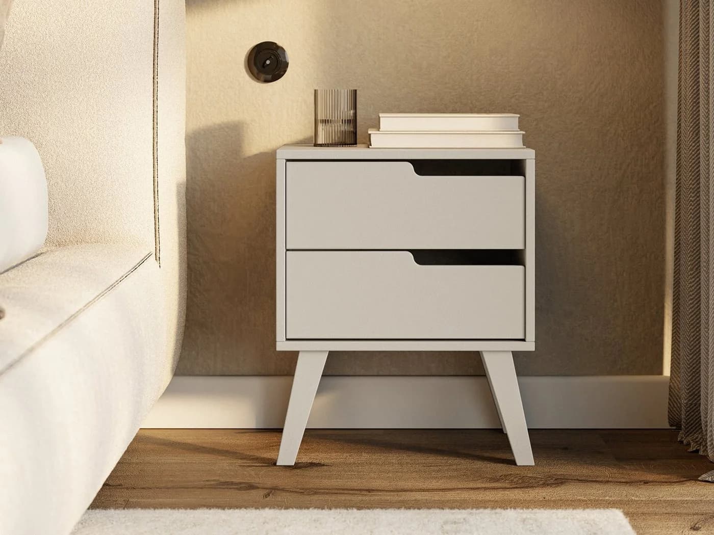 Beautysofa Nachttisch NOREL Modernes Design mit zwei Schubladen - Bild 2