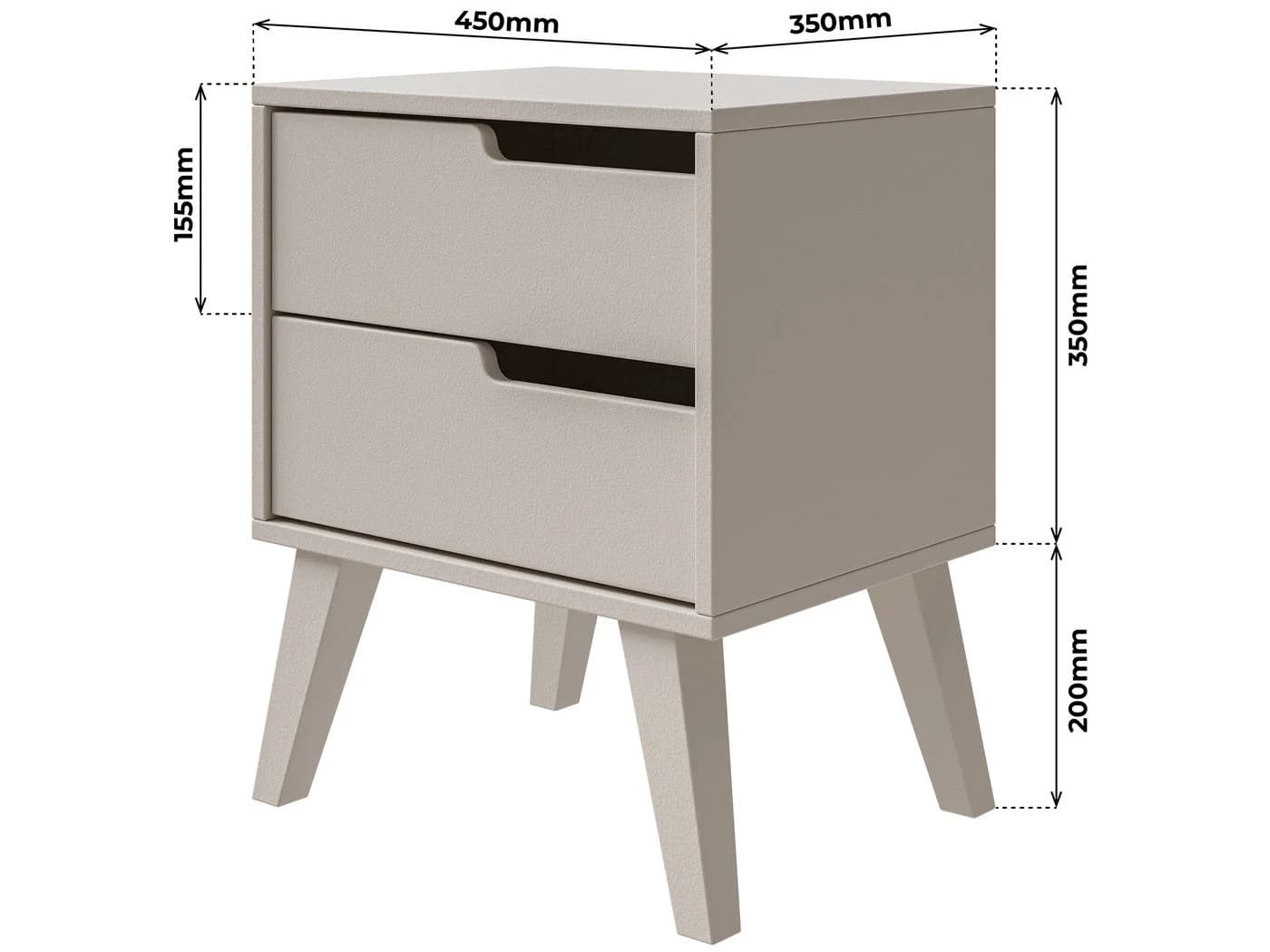 Beautysofa Nachttisch NOREL Modernes Design mit zwei Schubladen - Bild 4