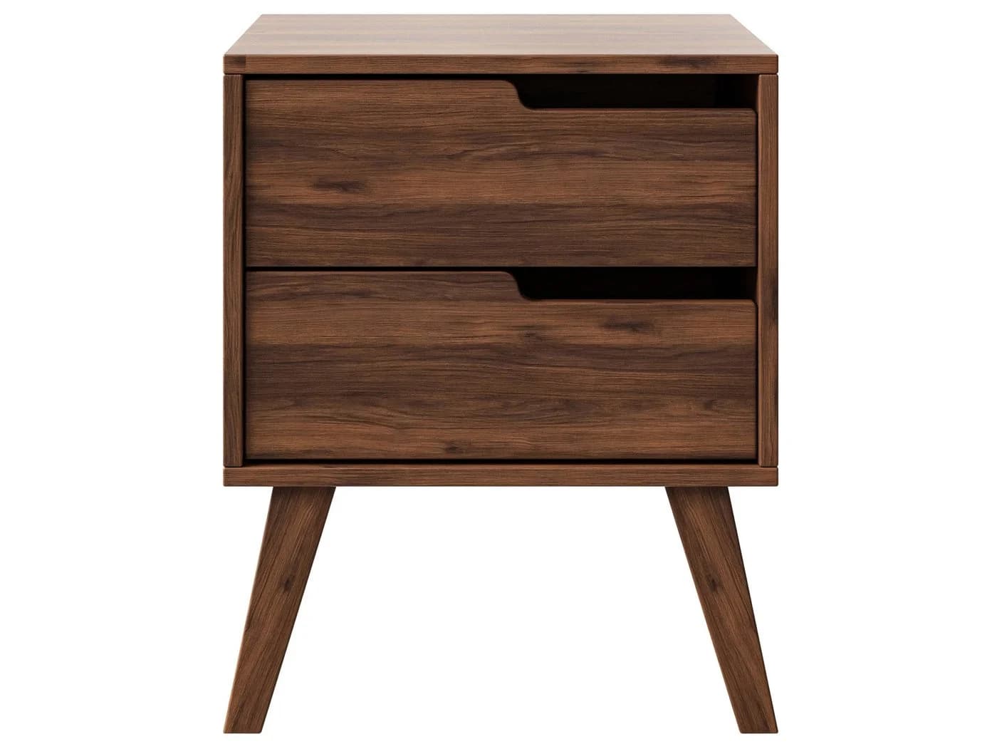 Beautysofa Nachttisch NOREL Modernes Design mit zwei Schubladen Braun Walnuss - Bild 4