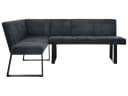 Beautysofa Eckbank VELTO mit schwarzen Metallbeinen und Stoff Raven Bild 1