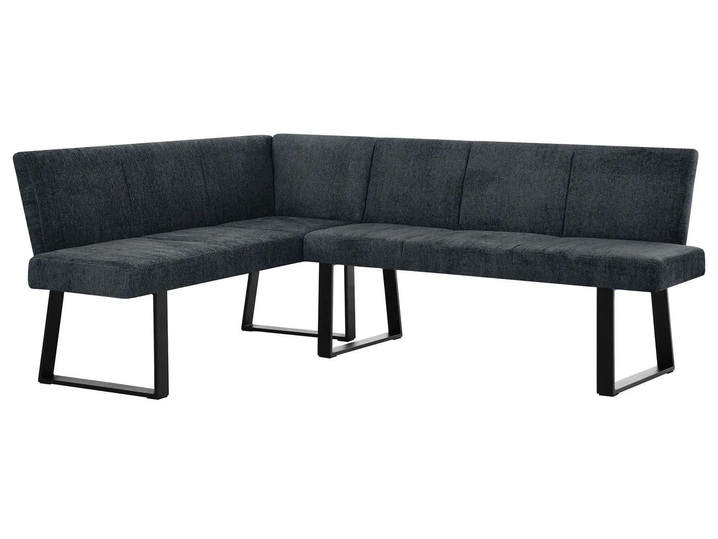 Beautysofa Eckbank VELTO mit schwarzen Metallbeinen und Stoff Raven - Bild 3
