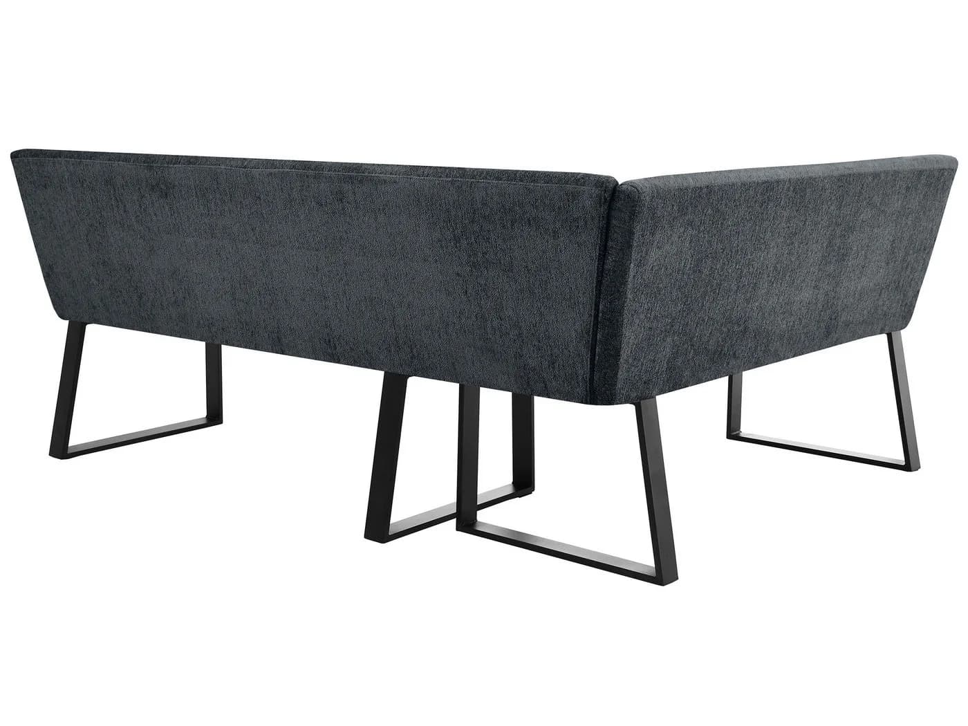 Beautysofa Eckbank VELTO mit schwarzen Metallbeinen und Stoff Raven - Bild 4