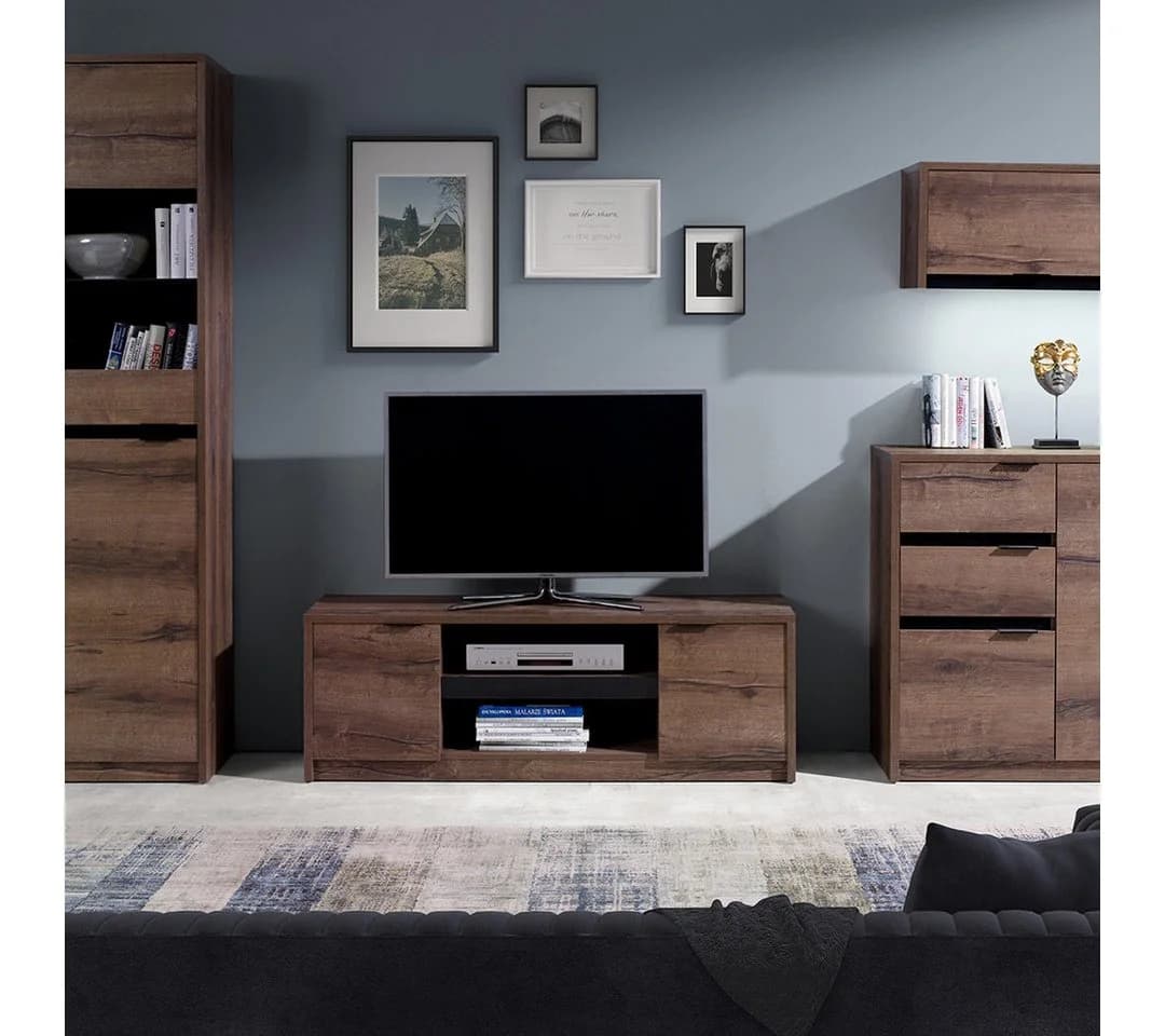 Beautysofa TV-Schrank DEVON Schwarz Hochglanz Eiche Monastery - Bild 3