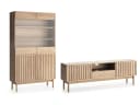 Beautysofa Wohnzimmer-Set SAPPORO Japandi Vitrine TV-Schrank Eiche Cremona Bild 1