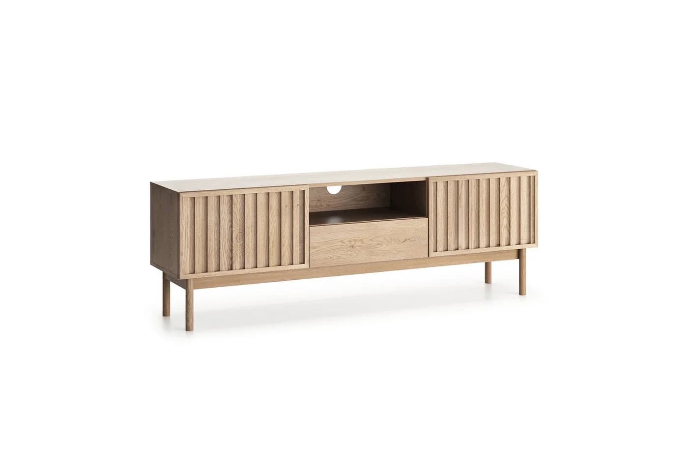 Beautysofa Wohnzimmer-Set SAPPORO Japandi Vitrine TV-Schrank Eiche Cremona - Bild 5