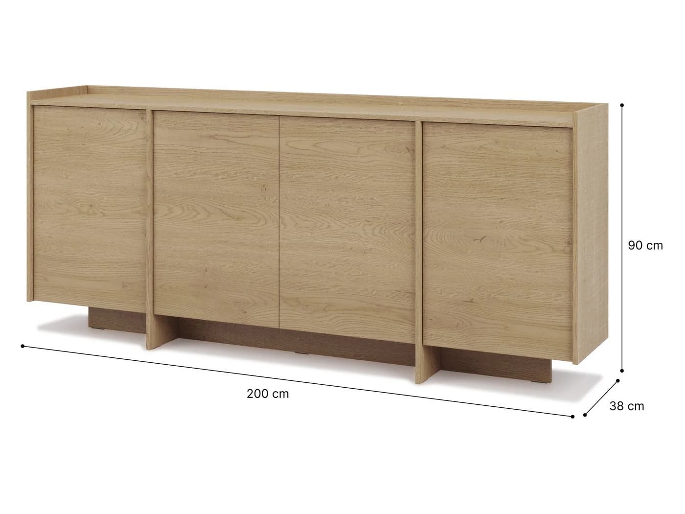 Beautysofa Kommode JUNI 4 Türen Push-to-Open Japandi - Bild 3