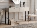 Beautysofa Schminktisch CORTINA Sandbeige mit 2 Schubladen Bild 2